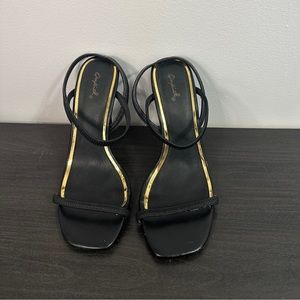 Qupid Black Strappy Heels